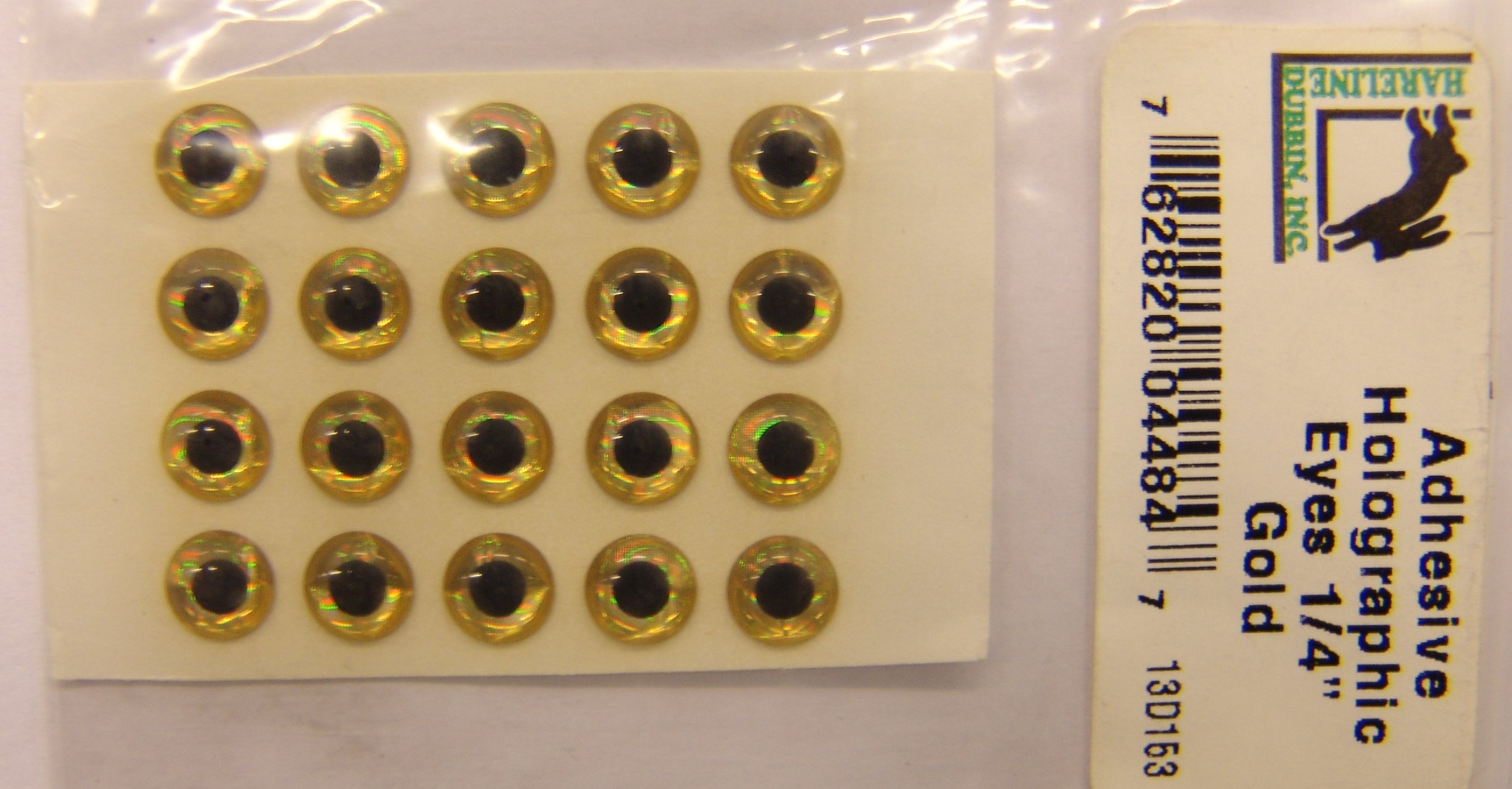 OJOS HOLOGRAFICOS ADHESIVOS 1/4 GOLD (5.7mm)