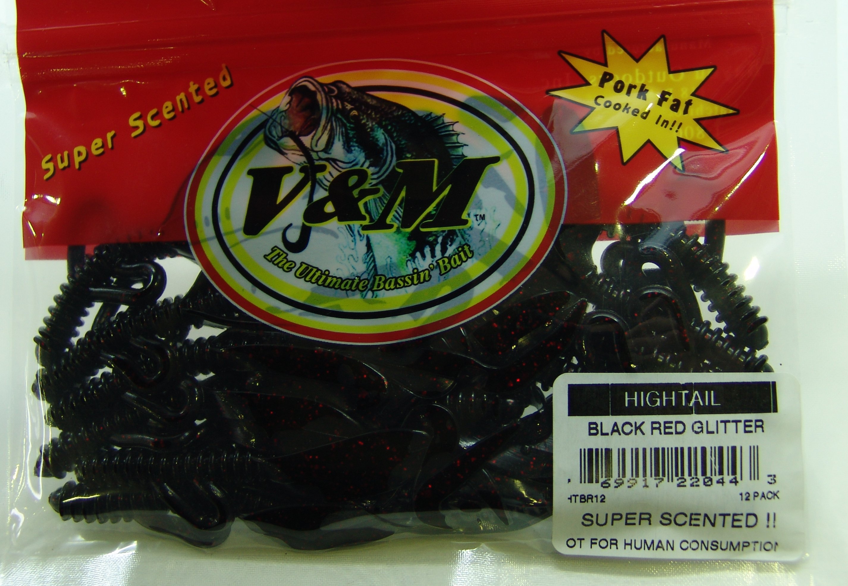 V&M High Tail Black/Red Glitter (12 unidades)