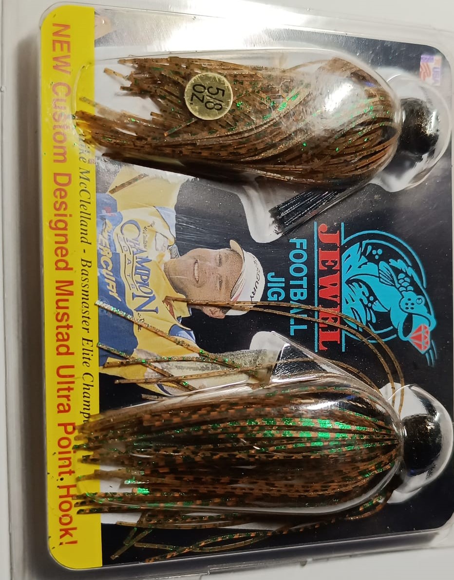 JEWEL FOOTBALL JIG 5/8 PUMPKIN-GRN FLASH