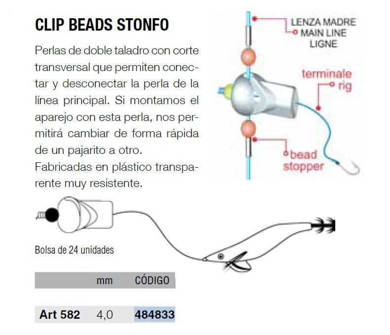 STONFO ART 582-4 CLIP BEAD (bolsa de 24 unidades)