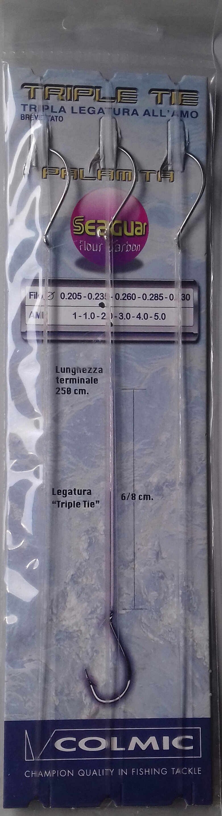 ANZUELO COLMIC PALAMITA MONTADO 2/0 nylon 0.235 FL