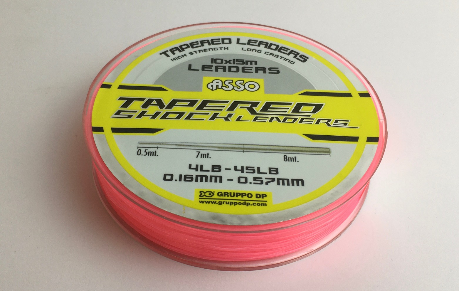 ASSO TAPERED SHOCK 10X15M 0.16-0.57MM PINK-40 SOLID