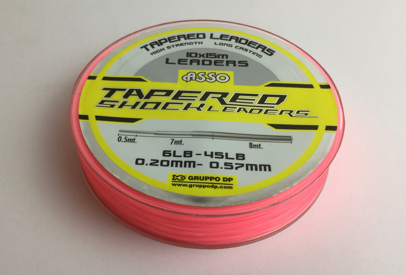 ASSO TAPERED SHOCK 10X15M 0.20-0.57MM PINK-40 SOLID