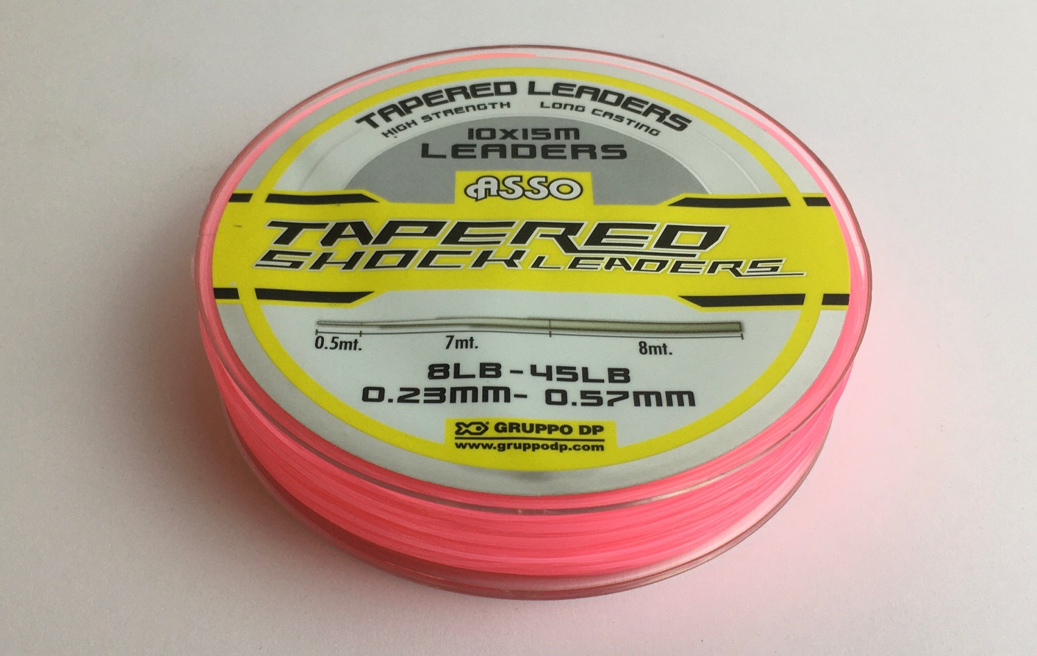 ASSO TAPERED SHOCK 10X15M 0.23-0.57MM PINK-40 SOLID