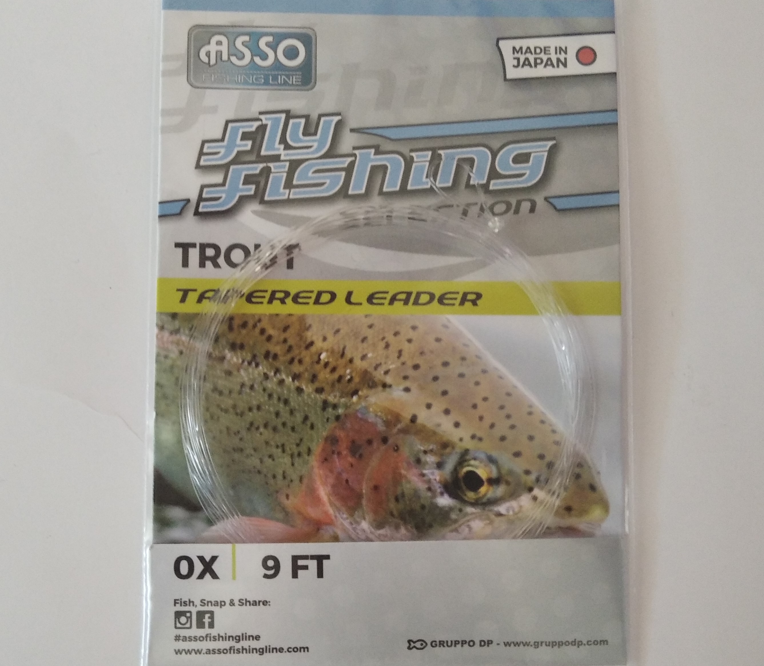 ASSO FLY TROUT TPL LOOP 9FT 0X 0.28mm(TIP)/0.58mm(BUT) WHITE