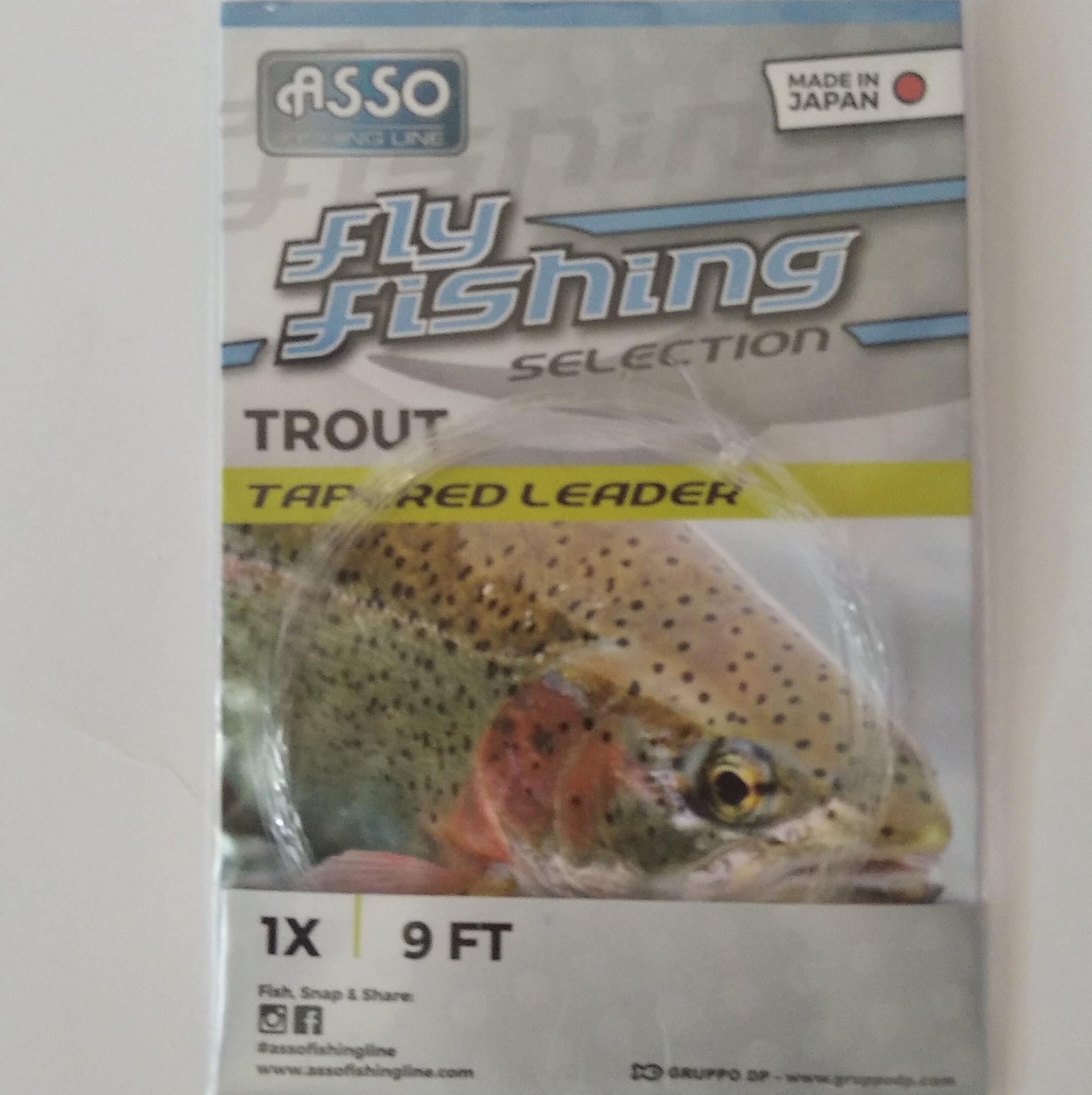 ASSO FLY TROUT TPL LOOP 9FT 1X 0.25mm(TIP)/0.58mm(BUT) WHITE