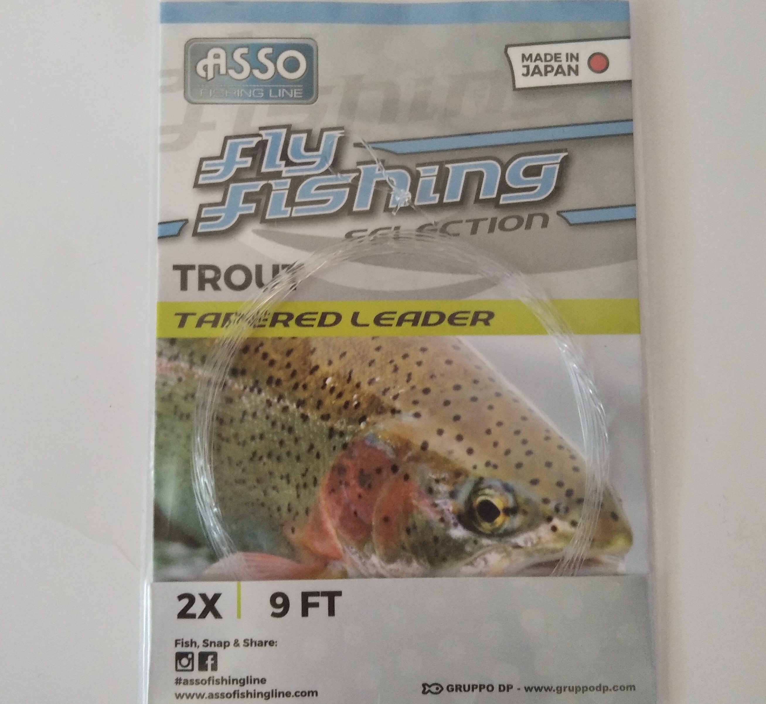 ASSO FLY TROUT TPL LOOP 9FT 2X 0.23mm(TIP)/0.58mm(BUT) WHITE