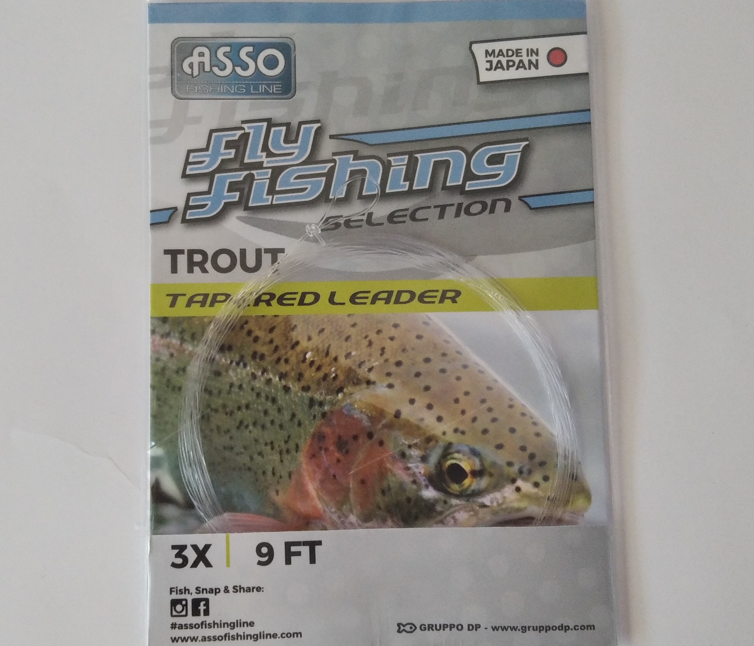ASSO FLY TROUT TPL LOOP 9FT 3X 0.20mm(TIP)/0.53mm(BUT) WHITE