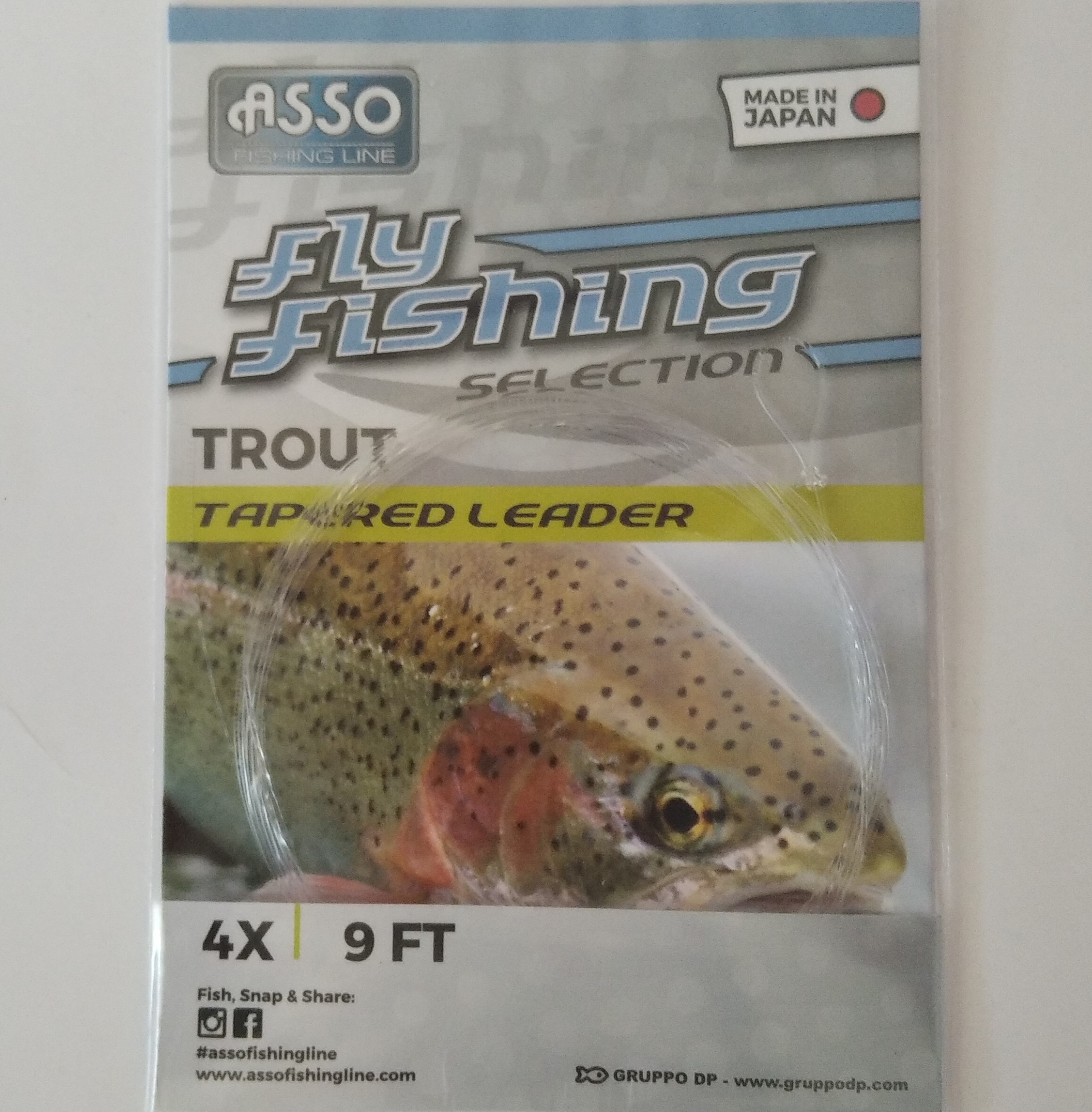 ASSO FLY TROUT TPL LOOP 9FT 4X 0.18mm(TIP)/0.53mm(BUT) WHITE