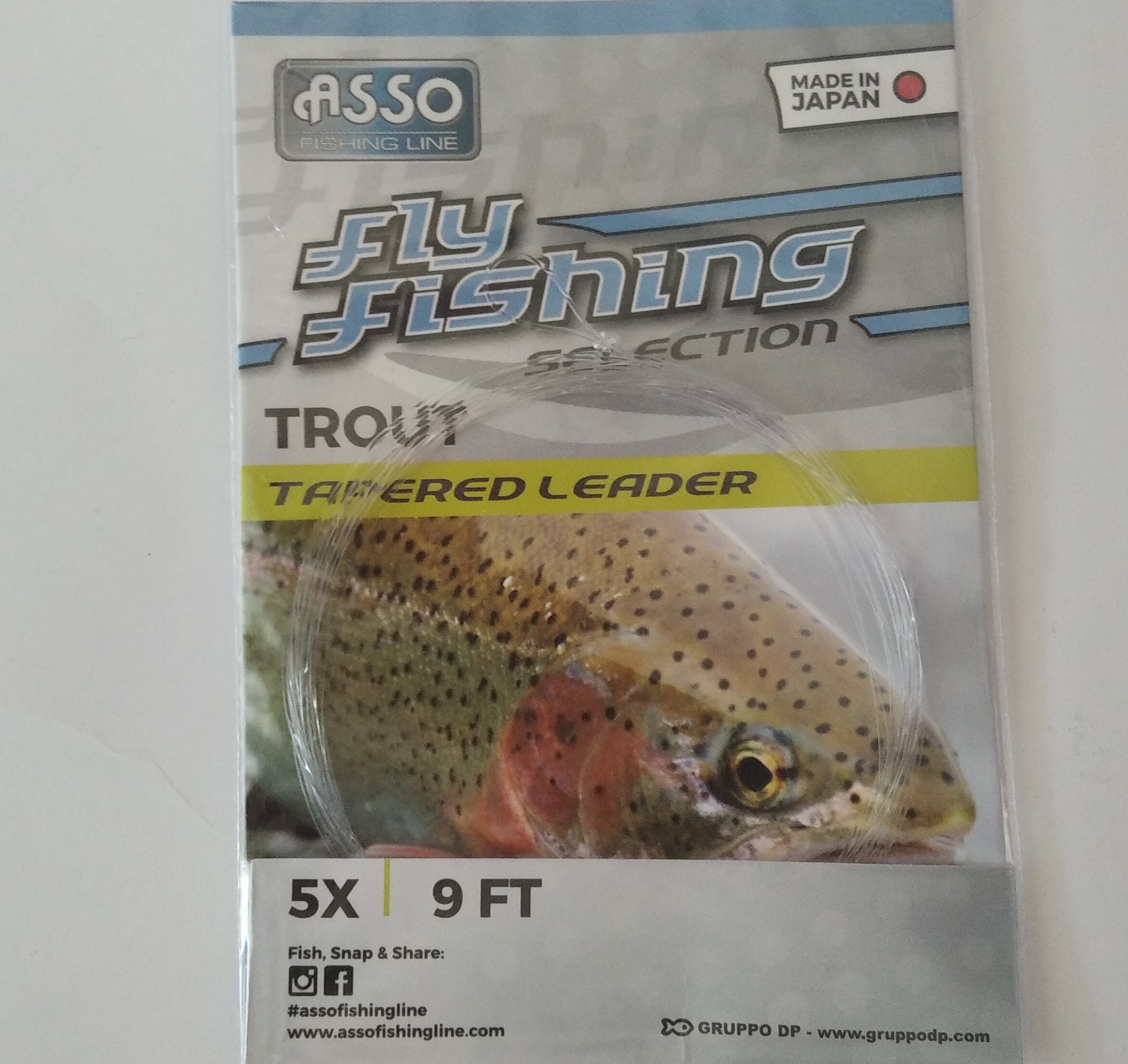 ASSO FLY TROUT TPL LOOP 9FT 5X 0.15mm(TIP)/0.53mm(BUT) WHITE