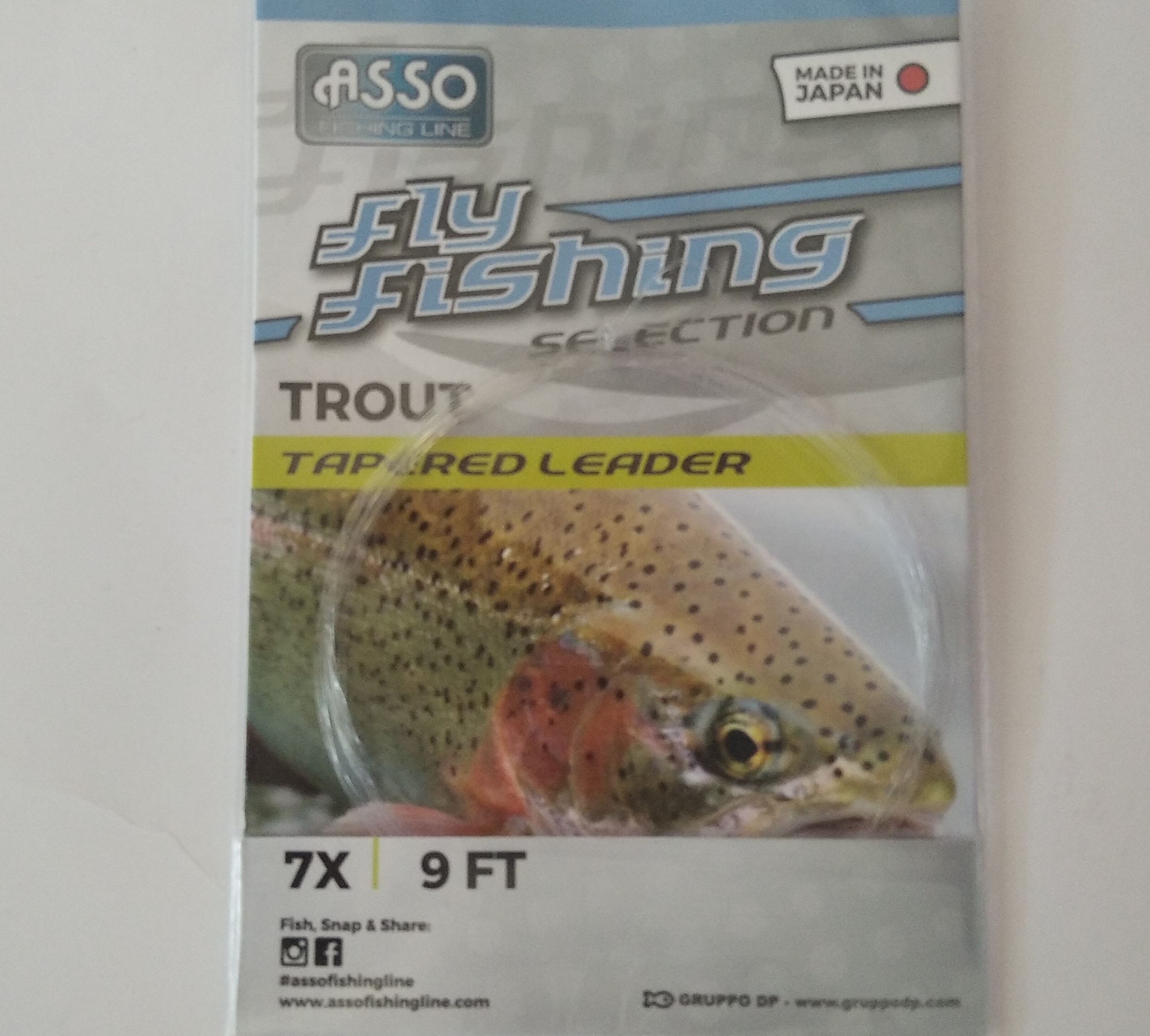 ASSO FLY TROUT TPL LOOP 9FT 7X 0.11mm(TIP)/0.48mm(BUT) WHITE