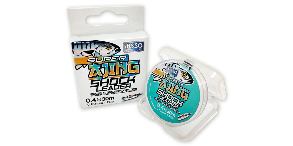 ASSO SUPER AJING SHOCK LEADER STD 30M SPOOL 0.4 GO 0,104mm WHITE-00