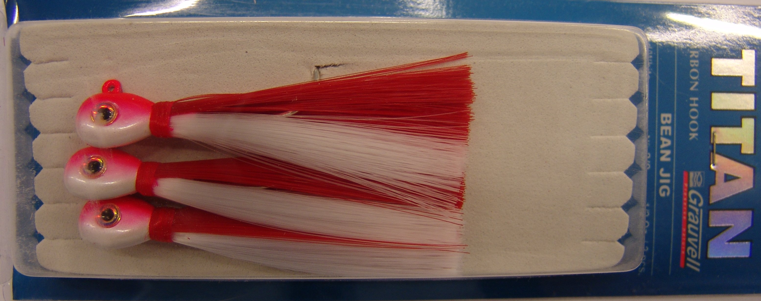 BEAN JIG 3/0 RED/WHITE