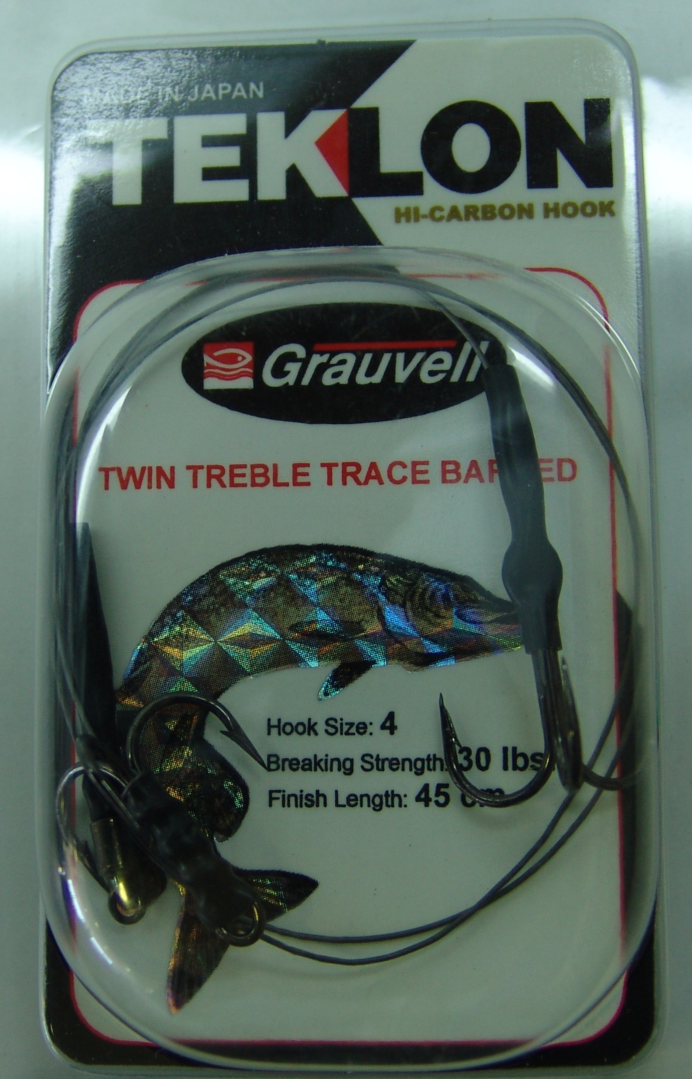 ANZUELO GRAUVELL TEKLON TWIN TREBLE TRACE BARBED 4