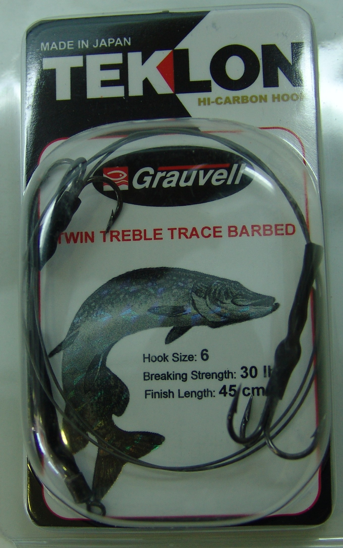ANZUELO GRAUVELL TEKLON TWIN TREBLE TRACE BARBED 6