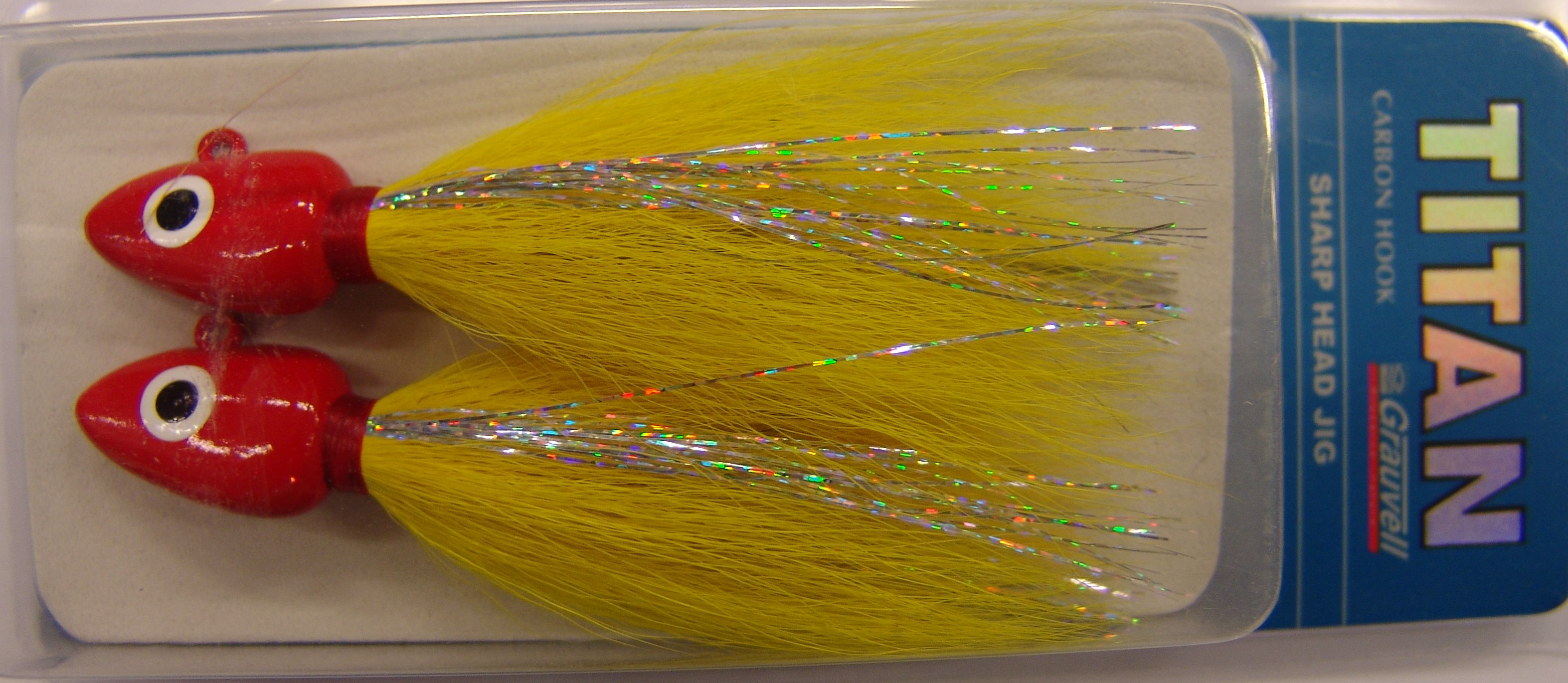 SHARP HEAD JIG 1 1/2 OZ  5/0 RED/YELLOW