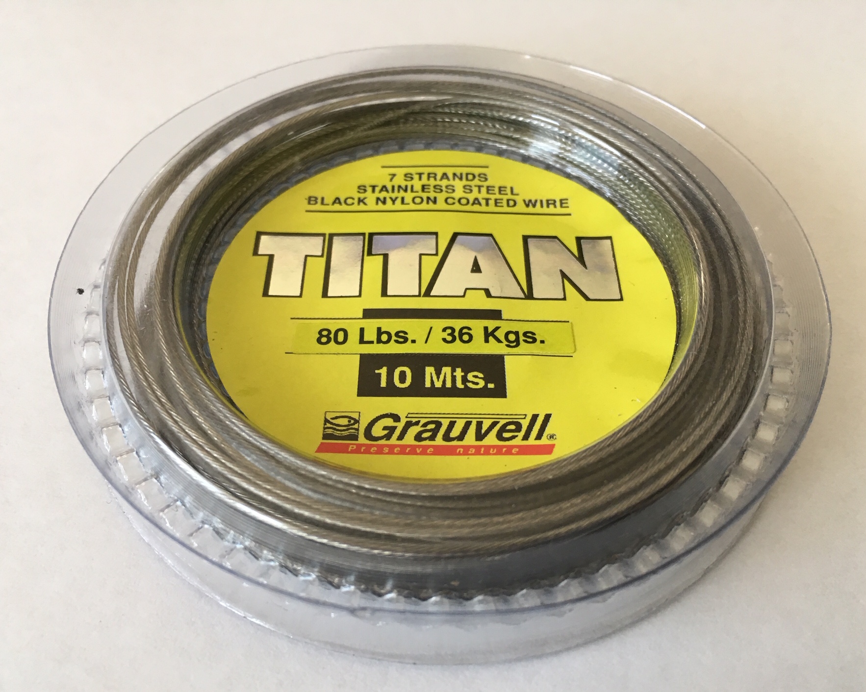 CABLE ACERO 10 MT TITAN 80 LB