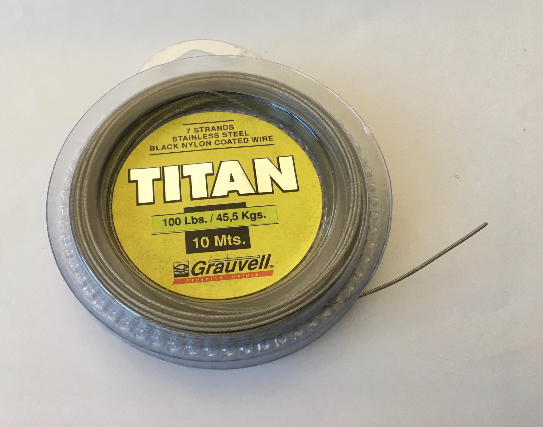 CABLE ACERO 10 MT TITAN 100 LB