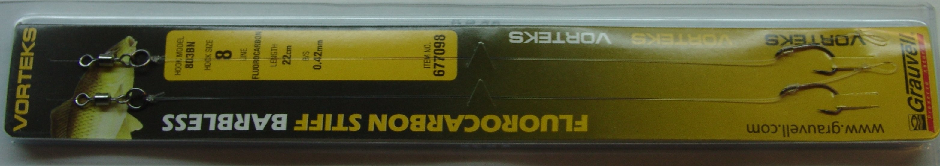 FLUOROCARBON STIFF BARBLESS 8 (2 unidades)