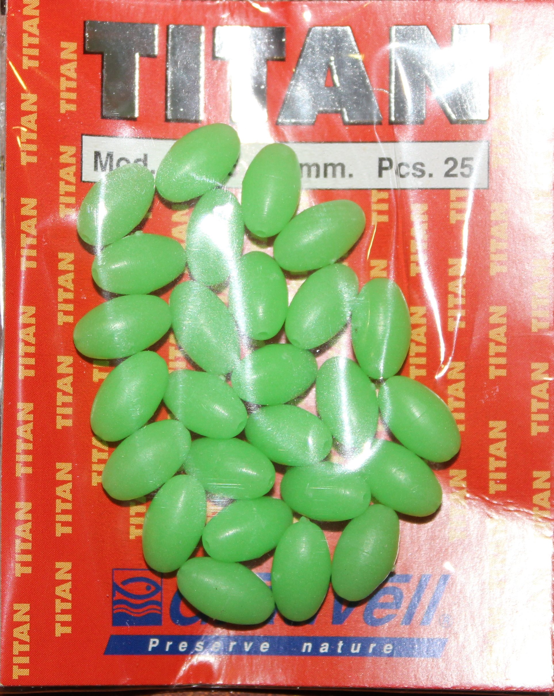 PERLAS 15 6X10MM FLUOR GREEN (25unidades)