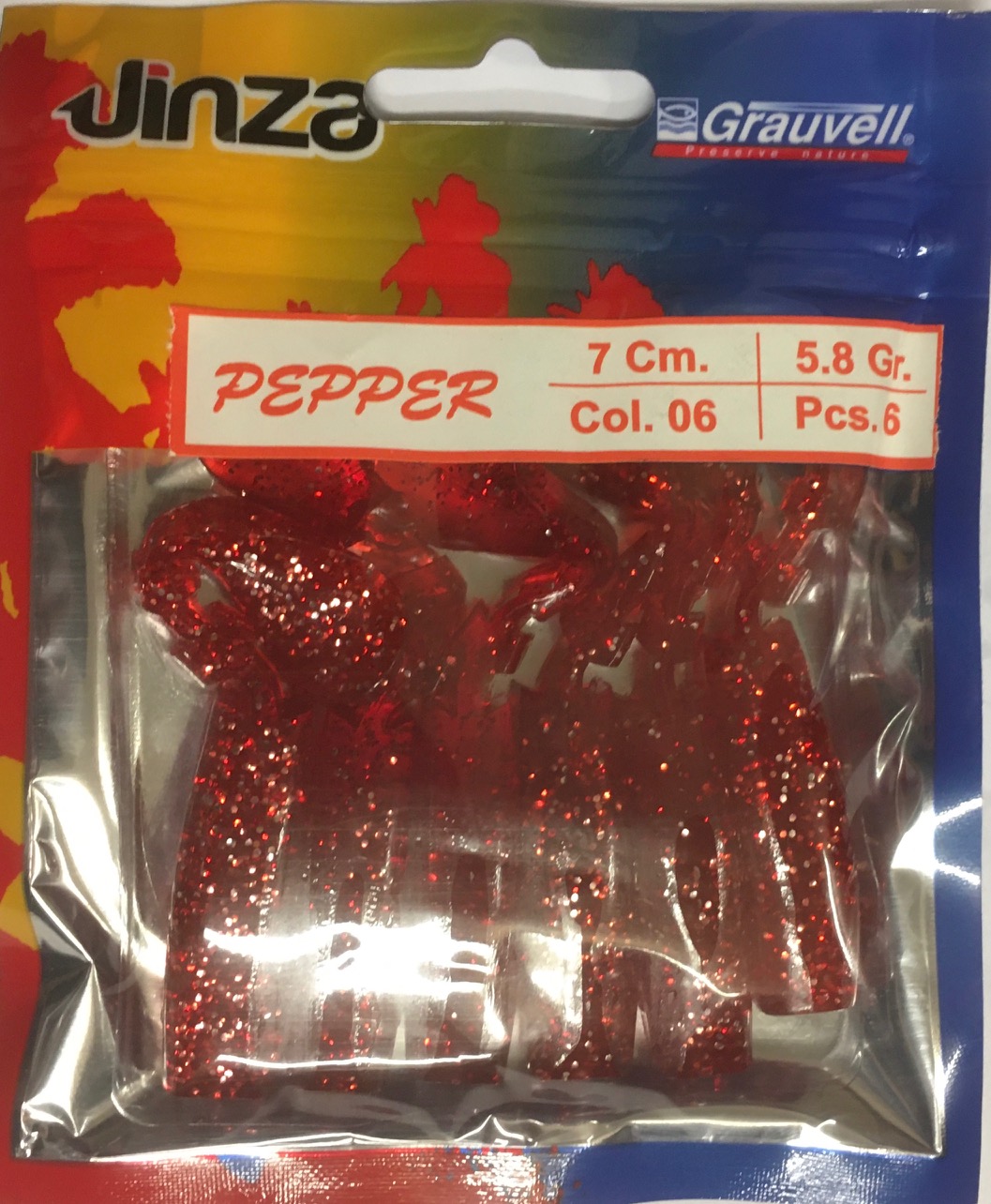 VINILO JINZA PEPPER 7CM 06 (6 unidades)