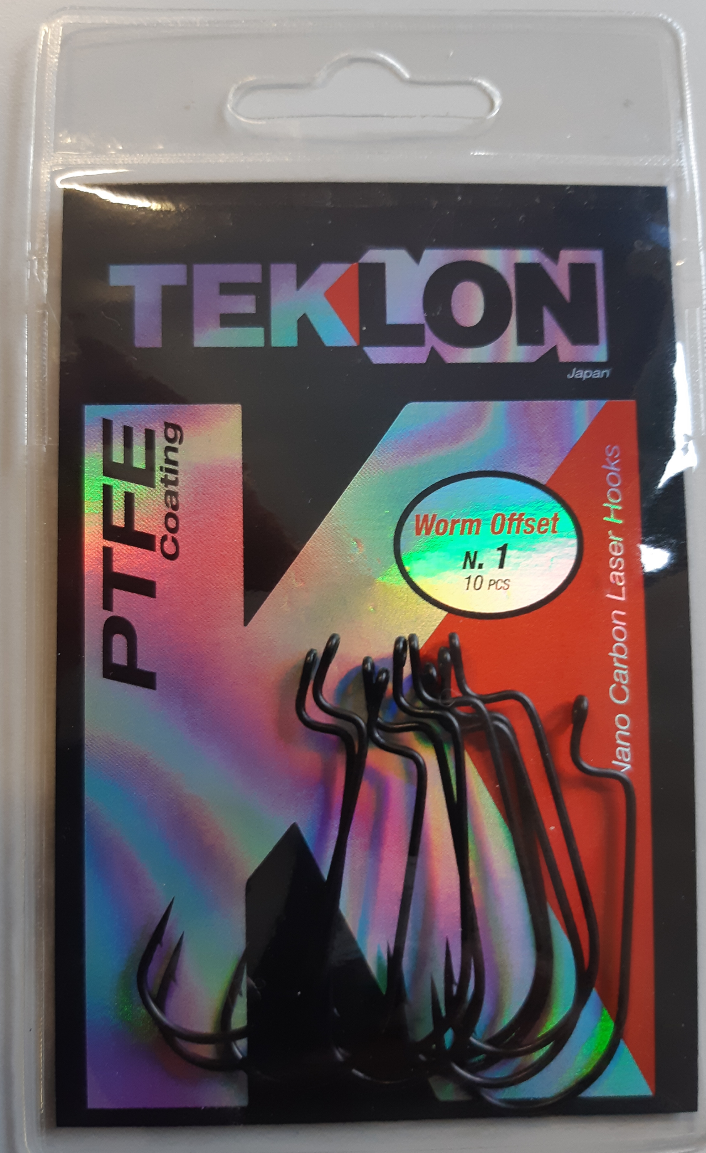 ANZUELO TEKLON PTFE WORM OFFSET 1 (10 unidades)