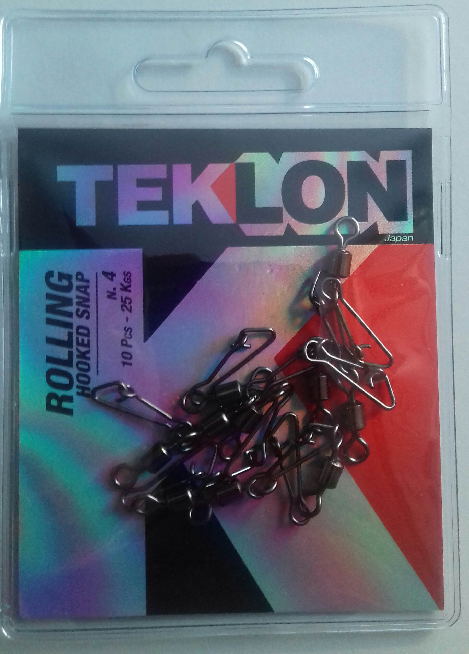 EMERILLON TEKLON ROLLING W/ HOOKED SNAP 4 (10 unidades)