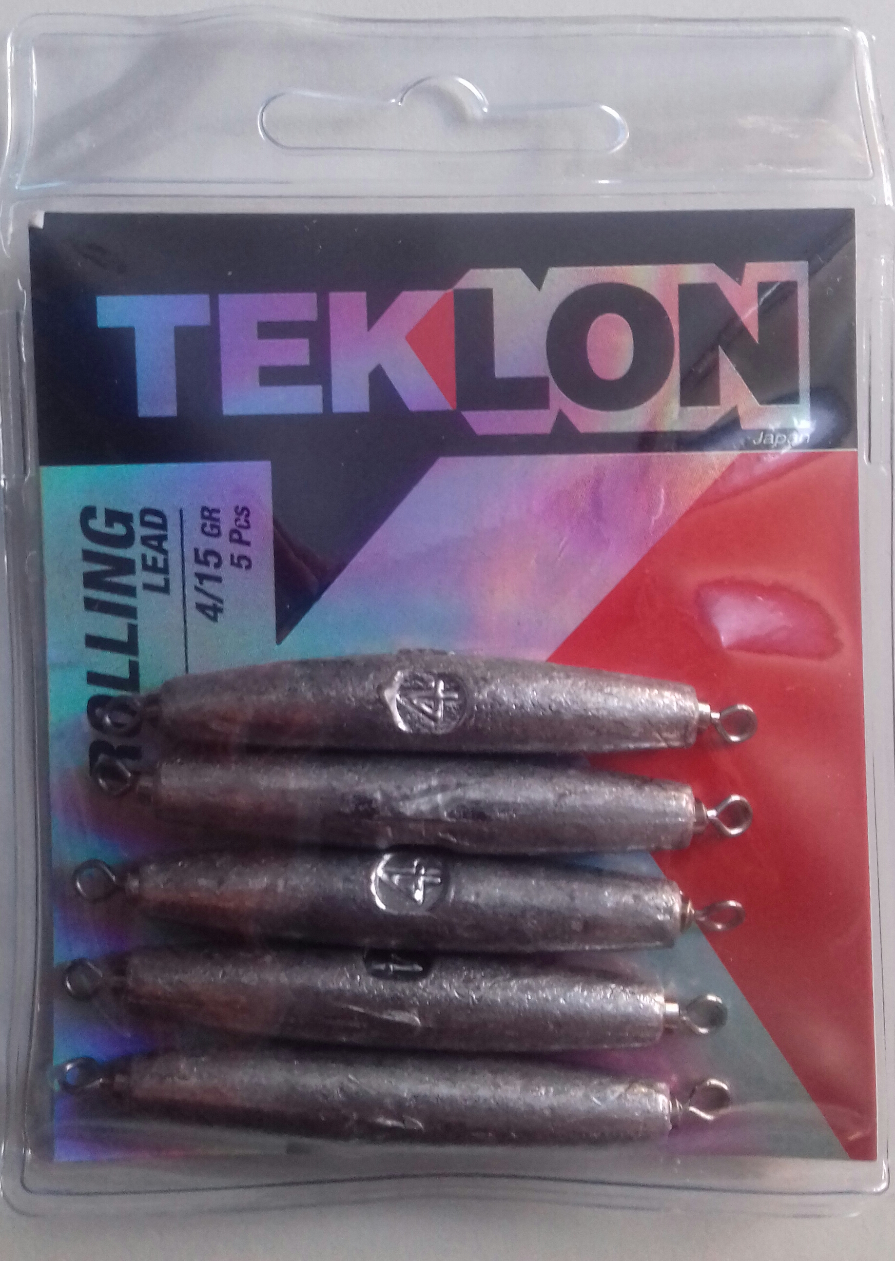 EMERILLON TEKLON ROLLING W/ LEAD 4/15 GR (5 unidades)