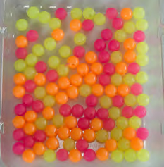 BEADS ROUNDS YELLOW,ORANGE,PINK. TALLA L (100u)