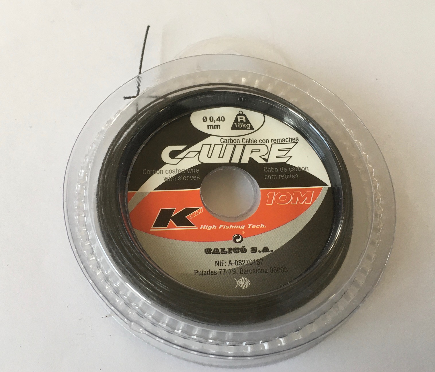 BLACK CARBONCABLE 0,40mm 18kg (10 metros)