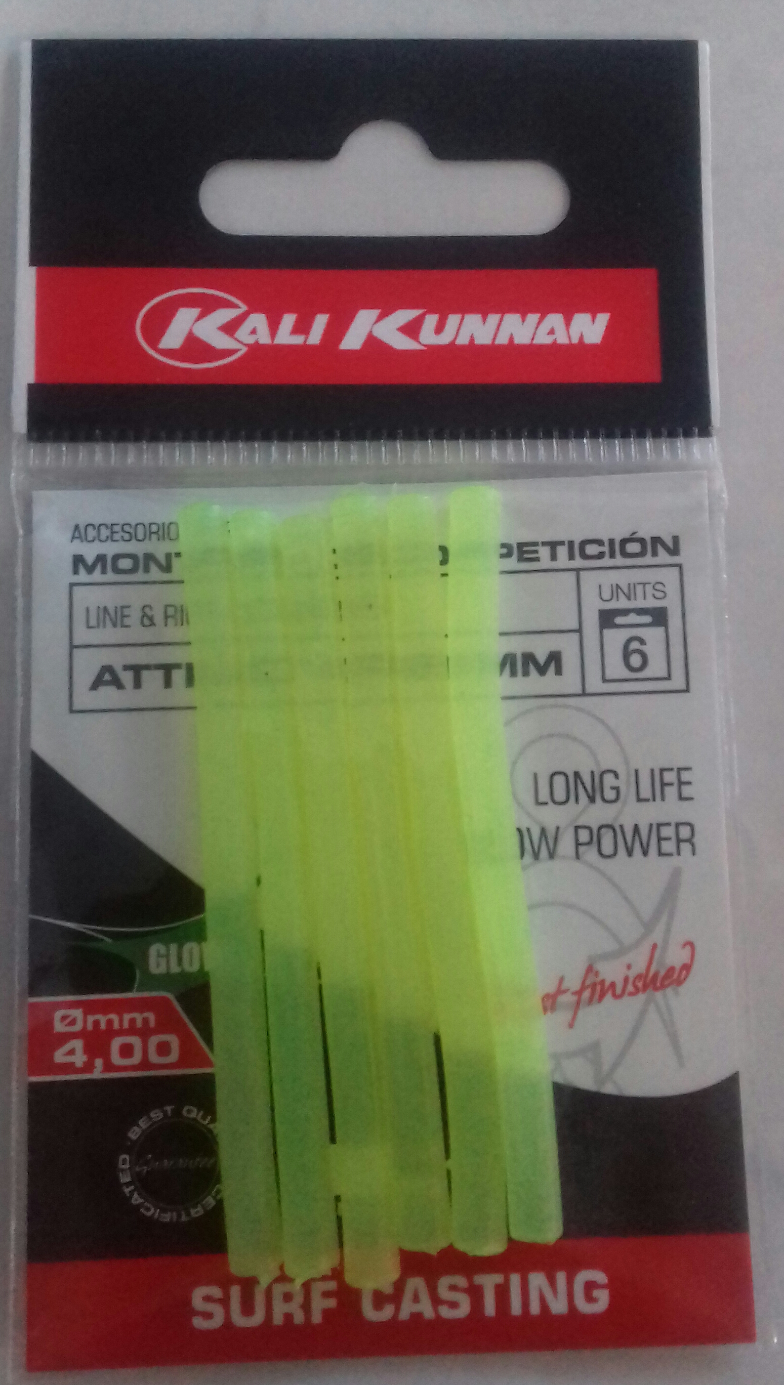 KALI KUNNAN ATTRACTOR 60mm GLOW-YELLOW (6 unidades)