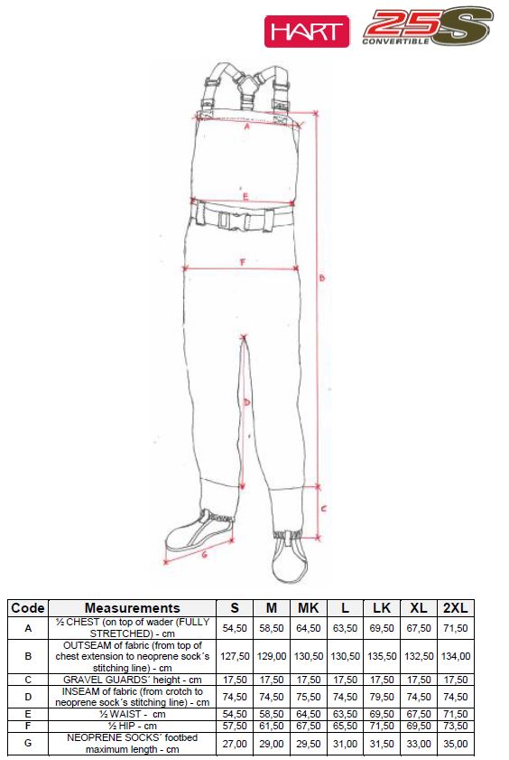 WADER - VADEADOR TRANSPIRABLE HART 25S Convertible -M