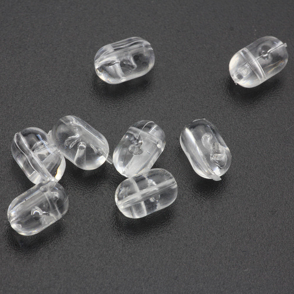 TURKANA PERLAS PERFORADAS CRUZ TRANSPARENTES 2x3mm (12 unidades)
