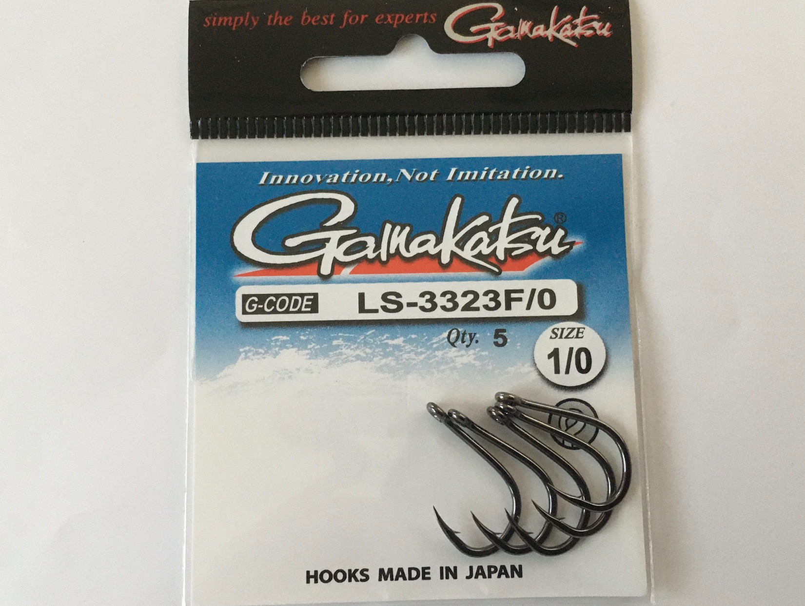 ANZUELO GAMAKATSU LS-3323F HOOKS BLACK Nº 1/0 (5 unidades)