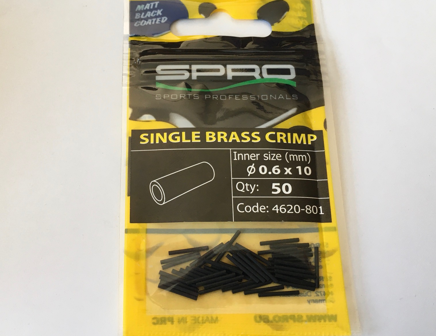 MATTE BLACK SINGLE BR CRIMP Nº 0.6XL10 (50 unidades)