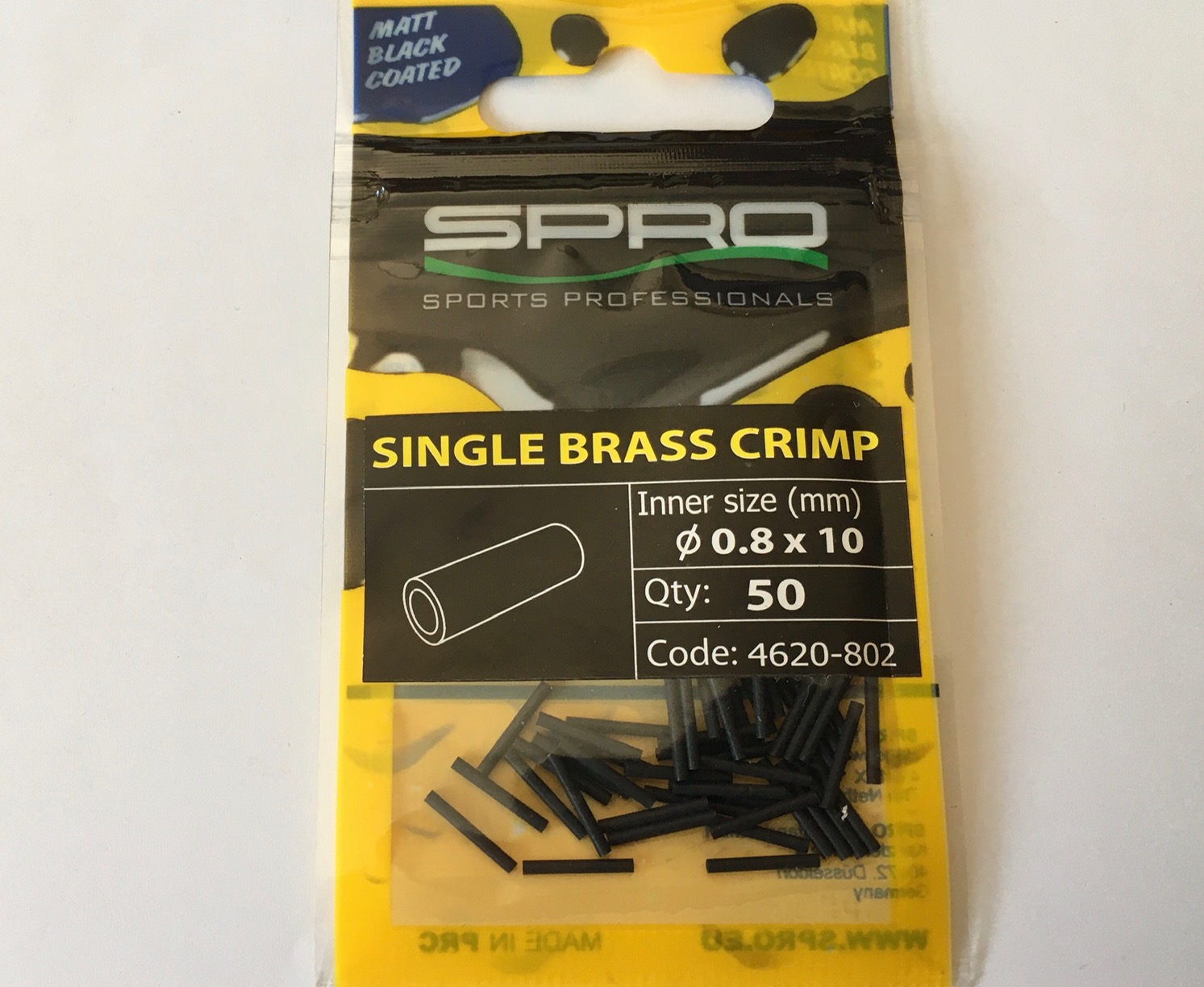 MATTE BLACK SINGLE BR CRIMP Nº 0.8XL10 (50 unidades)