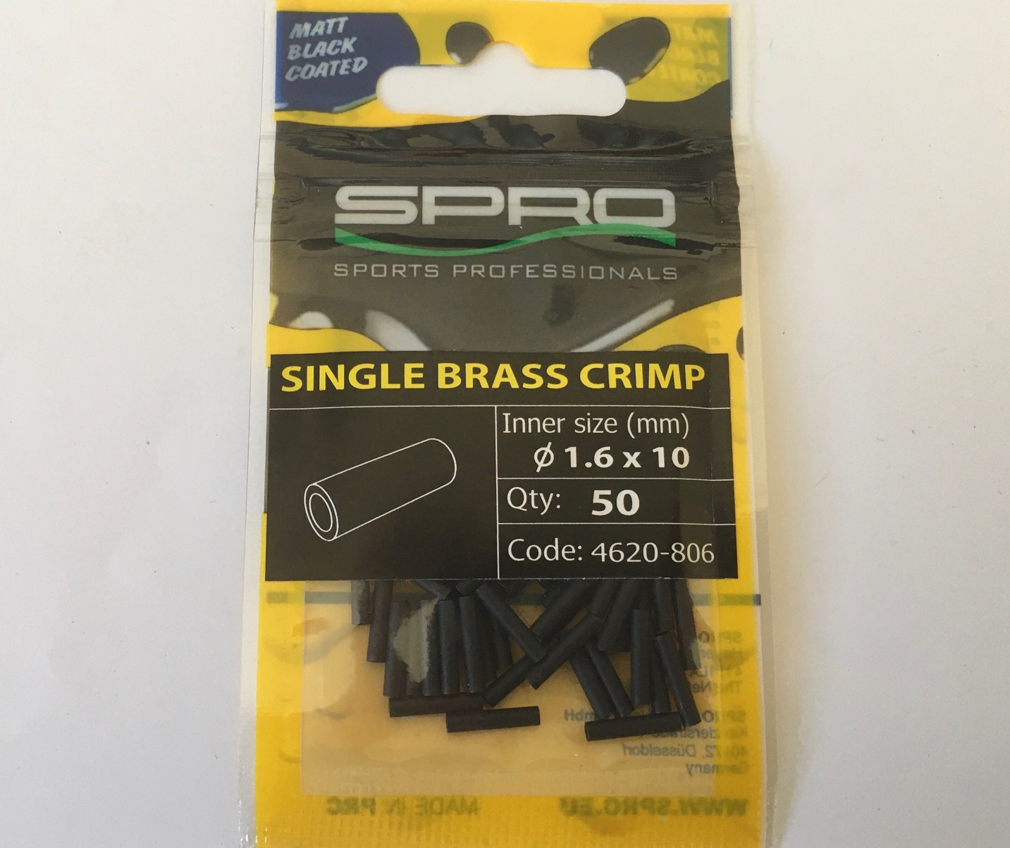 MATTE BLACK SINGLE BR CRIMP Nº 1.6XL10 (50 unidades)