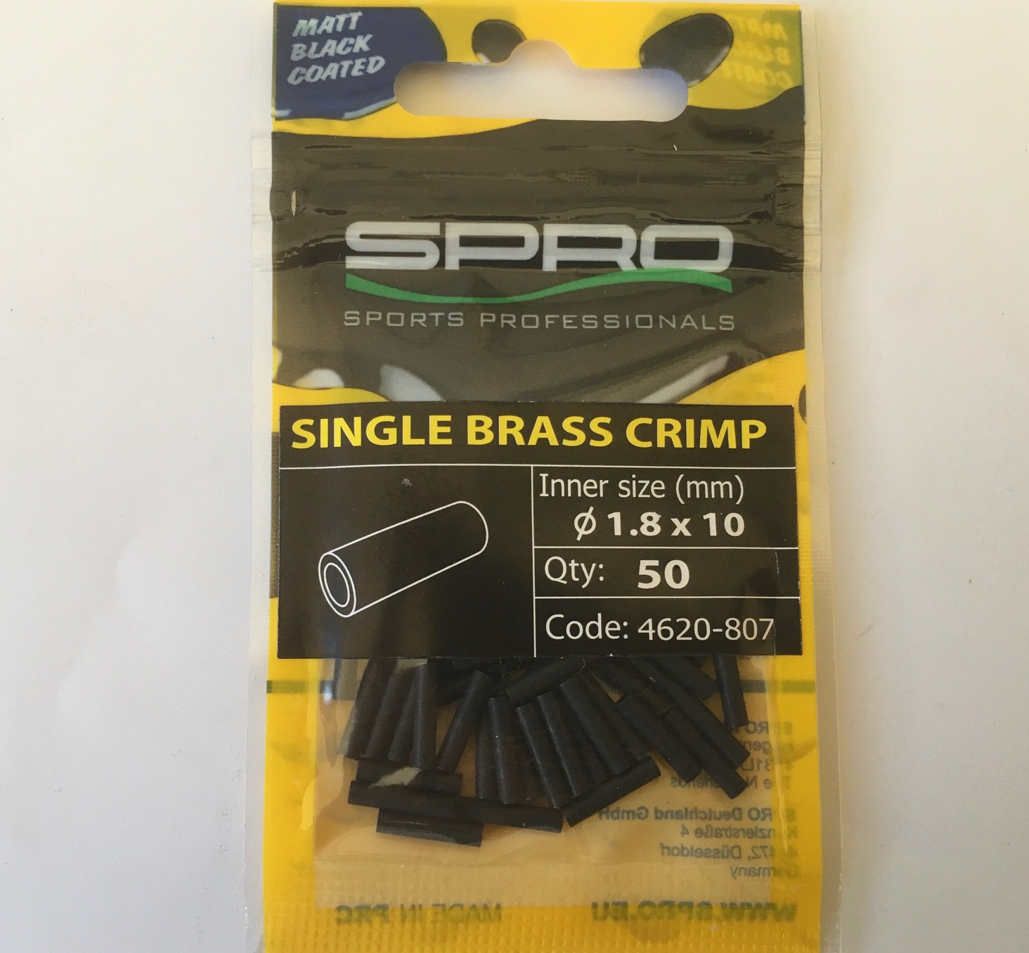 MATTE BLACK SINGLE BR CRIMP Nº 1.8XL10 (50 unidades)
