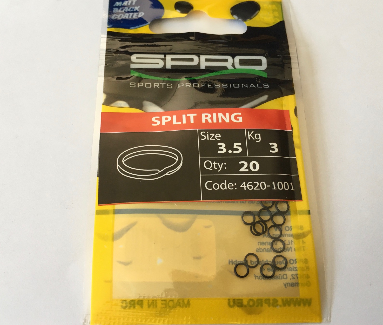 MATTE BLACK SPLIT RING Nº3.5 (20 unidades)