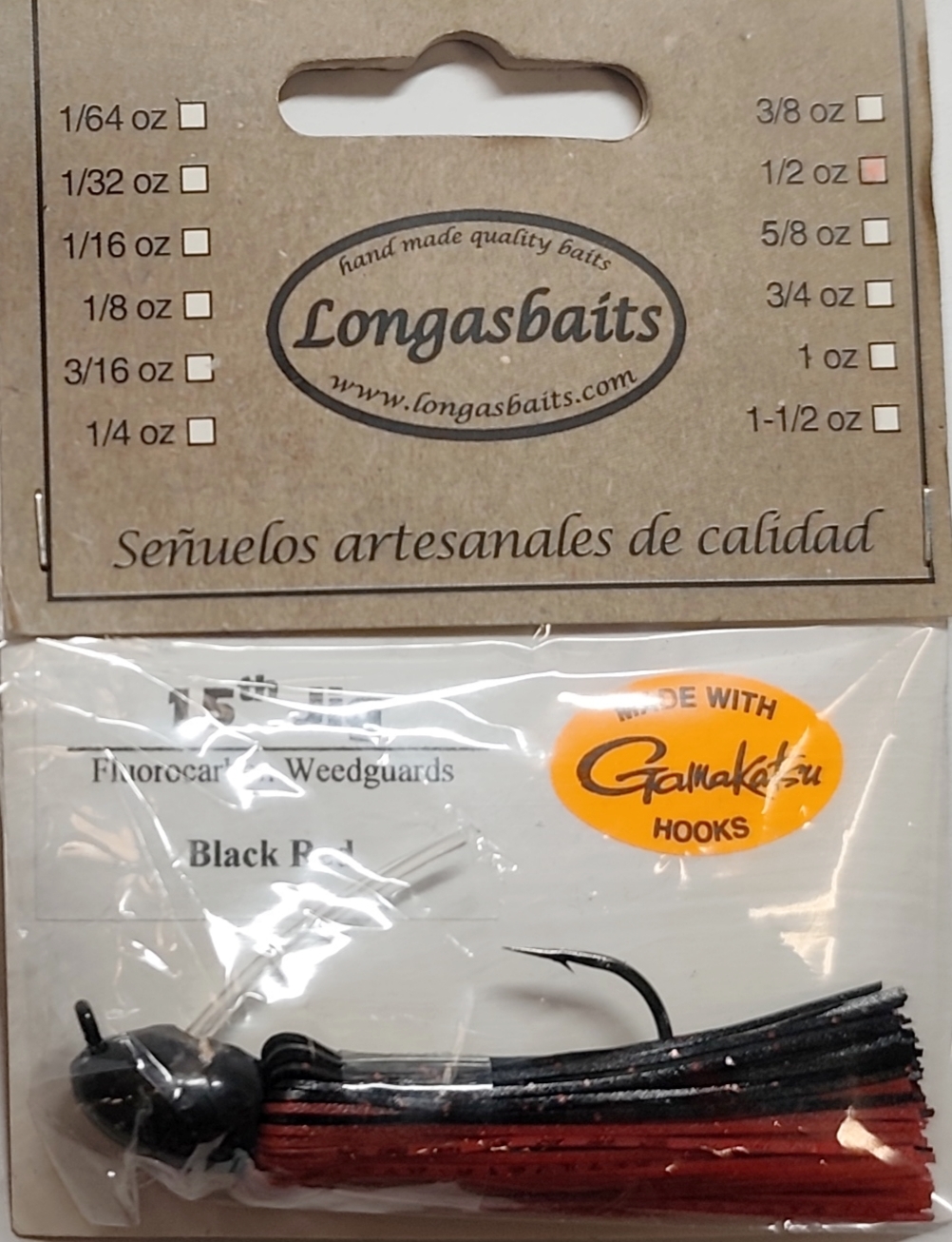 LONGASBAITS 15th JIG 1/2OZ BLACK RED