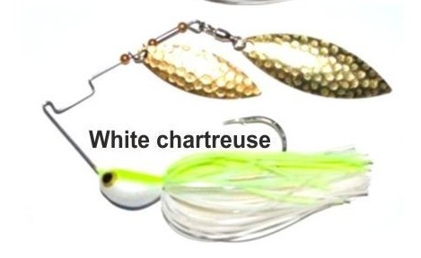 LONGASBAITS 4 WIND SPINNER 1/2OZ WHITE CHARTEUSE