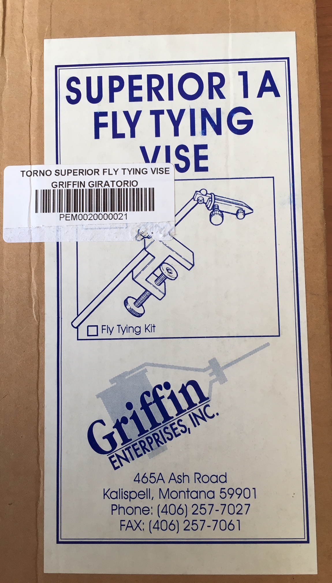 TORNO SUPERIOR FLY TYING VISE GRIFFIN GIRATORIO
