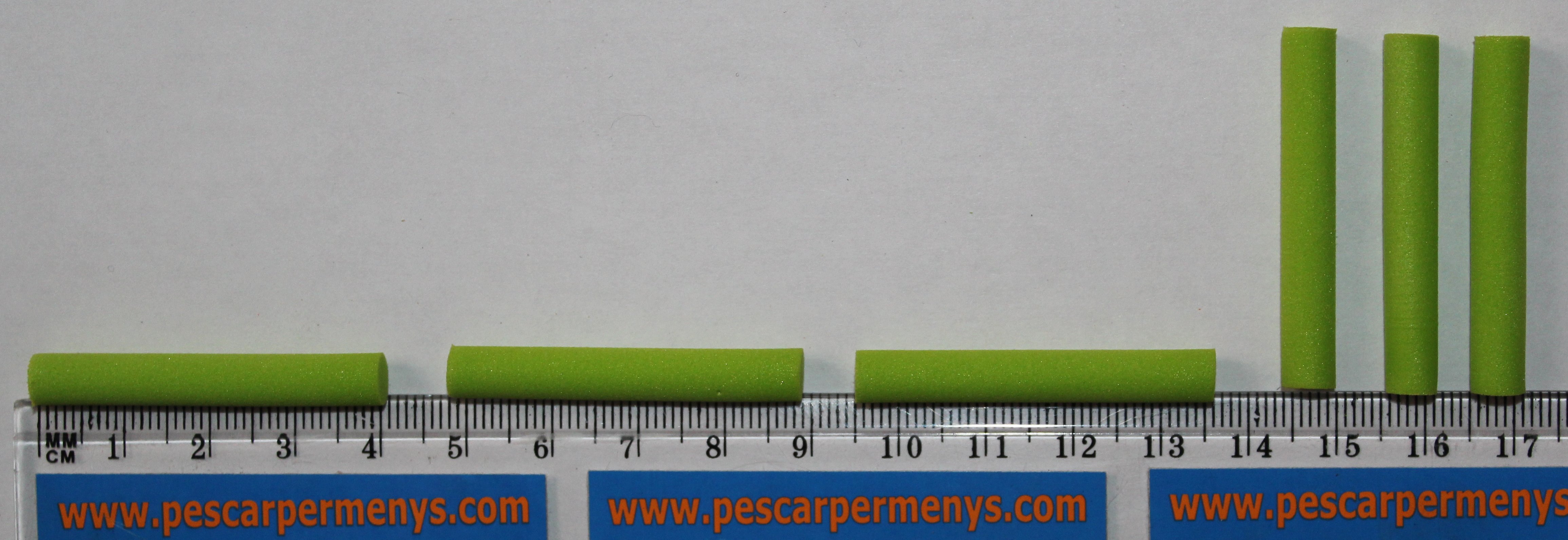 FOAM CYLINDERS 6mm CHARTREUSE (6unidades)