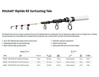 CAÑA MITCHELL RIPTIDE RZ SURFCASTING TELE 450 120-180gr CAÑA MITCHELL RIPTIDE RZ SURFCASTING TELE 450 120-180gr