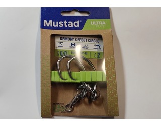 ANZUELO MUSTAD ULTRA POINT DEMON OFFSET CIRCLE SE39943NP-SS 6/0 (2 unidad)