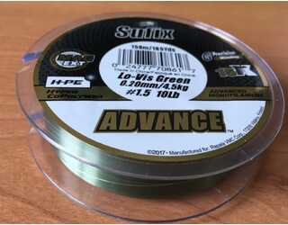 NYLON SUFIX ADVANCE GREEN 150m 0,20mm 4,5kg  NYLON SUFIX ADVANCE GREEN 150m 0,20mm 4,5kg