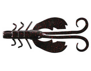 BERKLEY POWERBAIT CRAZY LEGS CHIGGER CRAW 10CM BLACK RED FLECK (8un)