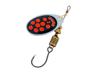 CUCHARILLA GRAUVELL NEGRO PUNTOS ROJOS Nº 3 (1 ANZUELO SIN MUERTE)  CUCHARILLA GRAUVELL NEGRO PUNTOS ROJOS Nº 3 (1 ANZUELO SIN MUERTE)