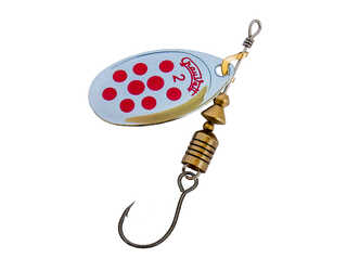 CUCHARILLA GRAUVELL PLATA PUNTOS ROJOS Nº 1 (1 ANZUELO SIN MUERTE)  CUCHARILLA GRAUVELL PLATA PUNTOS ROJOS Nº 1 (1 ANZUELO SIN MUERTE)