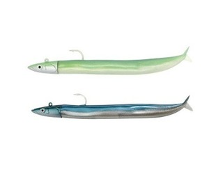 FIIISH DOBLE COMBO CRAZY SAND EEL 100 OFFSHORE 10GR VERT NACRE + BLEU NACRE